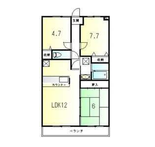 京都府亀岡市横町【マンション】の間取り