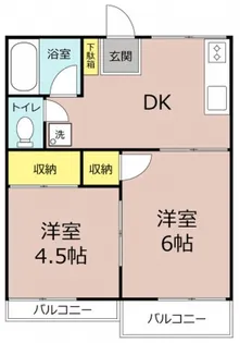 パークハイツ【2階】の間取り