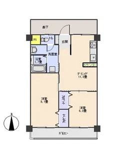 栃木県真岡市熊倉2【マンション】の間取り