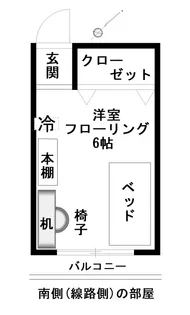 調布スチューデントハイツ【3階】の間取り