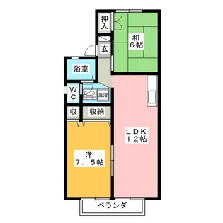 ゴーバルハウス E棟【2階】の間取り