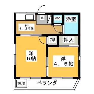 アサイハイツ【1階】の間取り