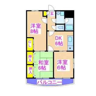 サンクレール住吉【3階】の間取り