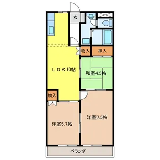 岐阜県各務原市那加前洞新町5【アパート】の間取り
