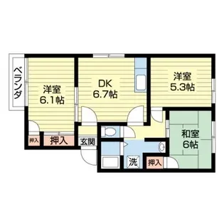 熊本県熊本市北区武蔵ケ丘9【アパート】の間取り