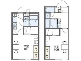 レオパレス久米【2階】の間取り