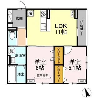 ボヌールK【2階】の間取り
