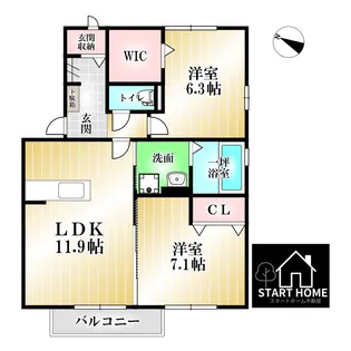 徳島県徳島市中島田町2【アパート】の間取り
