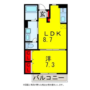 ソレイユ八幡【2階】の間取り