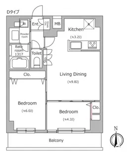 ドゥーエ南千住【3階】の間取り