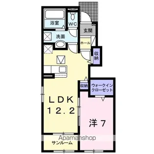 千葉県富里市七栄【アパート】の間取り