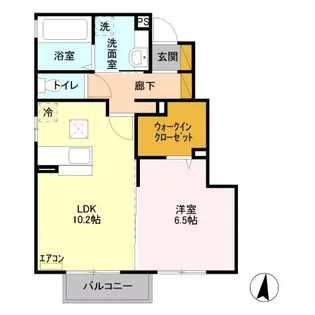 プライムコート C【1階】の間取り