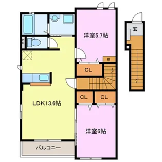 フランネルIII【2階】の間取り