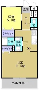 ソルーナ松橋【3階】の間取り