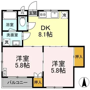 アメニティー水前寺【2階】の間取り