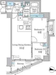 スタイリオ渋谷南平台【4階】の間取り