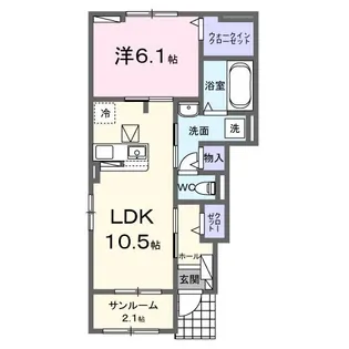 シュシュメゾンぴあのアンジュB【1階】の間取り