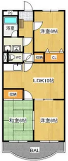 サンライズ田宗【3階】の間取り