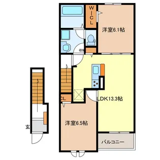 シェルト クレーテ津【2階】の間取り