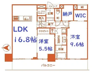 クレッセント川崎タワー【38階】の間取り