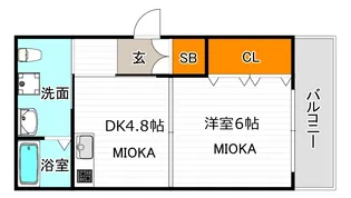 エスカーサ大阪阿倍野パークビュー【10階】の間取り