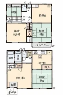 山梨県甲府市上小河原町【一戸建】の間取り