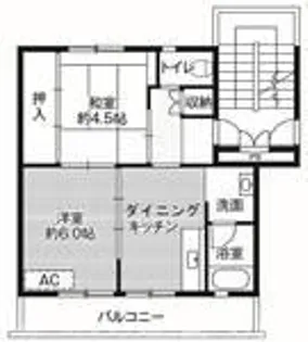 ビレッジハウス生守第二 2号棟【1階】の間取り