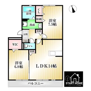リヴェール北島【1階】の間取り