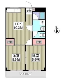 上水ハイツ【3階】の間取り