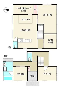 徳島県徳島市佐古七番町【一戸建】の間取り