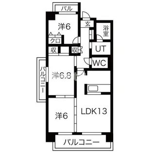 ルーヴェン ブルン【7階】の間取り