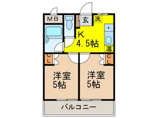 ハイム戸部【2階】の間取り