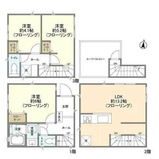 神奈川県横浜市港北区綱島西4【一戸建】の間取り
