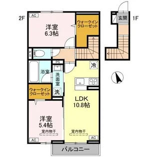 カーサ ミカサ【2階】の間取り
