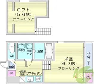 コンフォール仙台若林【2階】の間取り