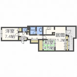 エクセルシオールデュオ学園の杜【4階】の間取り