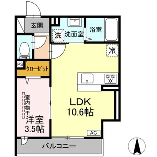 ディー パイナ 新吉田東【3階】の間取り