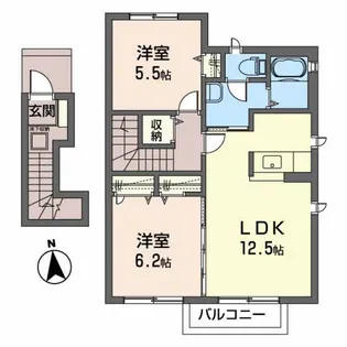 メゾン ケイワA【2階】の間取り