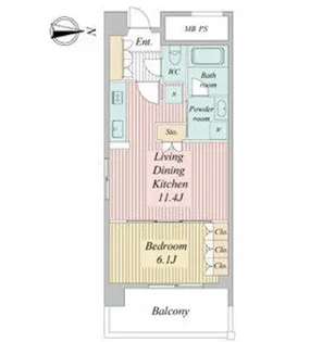 シュロスミーナ晩翠通【2階】の間取り