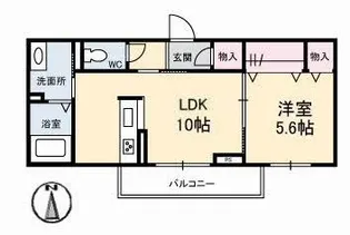 ミラ・グレース上天神【1階】の間取り