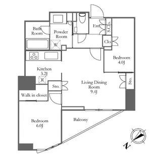 パークホームズ築地グリーンサイド【9階】の間取り
