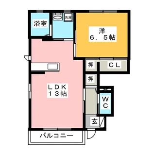 サンハイムYOSHIBA B棟【1階】の間取り