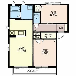 アイリス【2階】の間取り