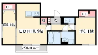 メゾンドソルテ A棟【1階】の間取り