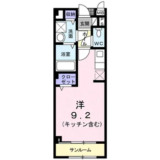 アンソレイユ【2階】の間取り