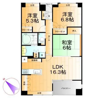 メビウスブレイン西千葉【4階】の間取り