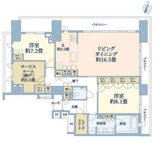 グランドメゾン西原三丁目【2階】の間取り