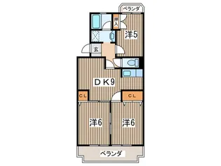 アヴェール立野【1階】の間取り