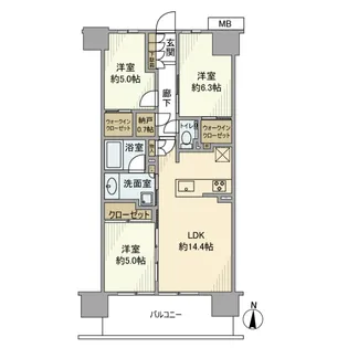 メイツ深川住吉【6階】の間取り