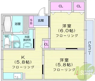 ヴィラパースリー【2階】の間取り